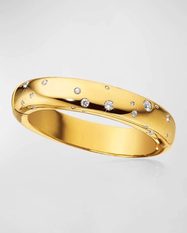 Constellation 18K Yellow Gold Diamond Bangle Bracelet